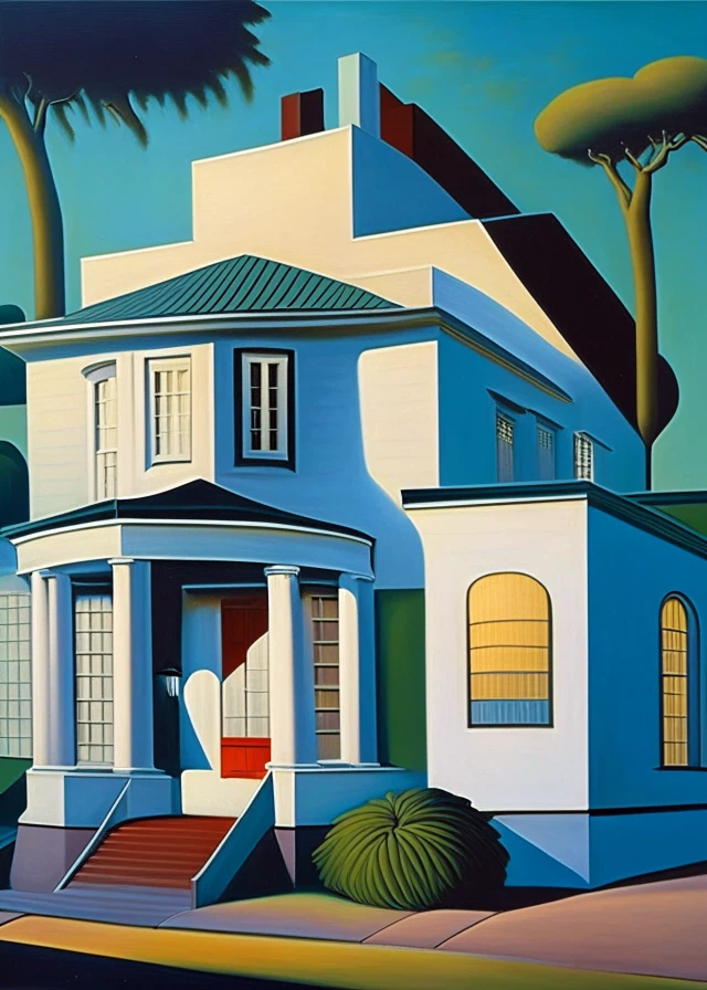 Edward Hopper art deco house generated by IA
